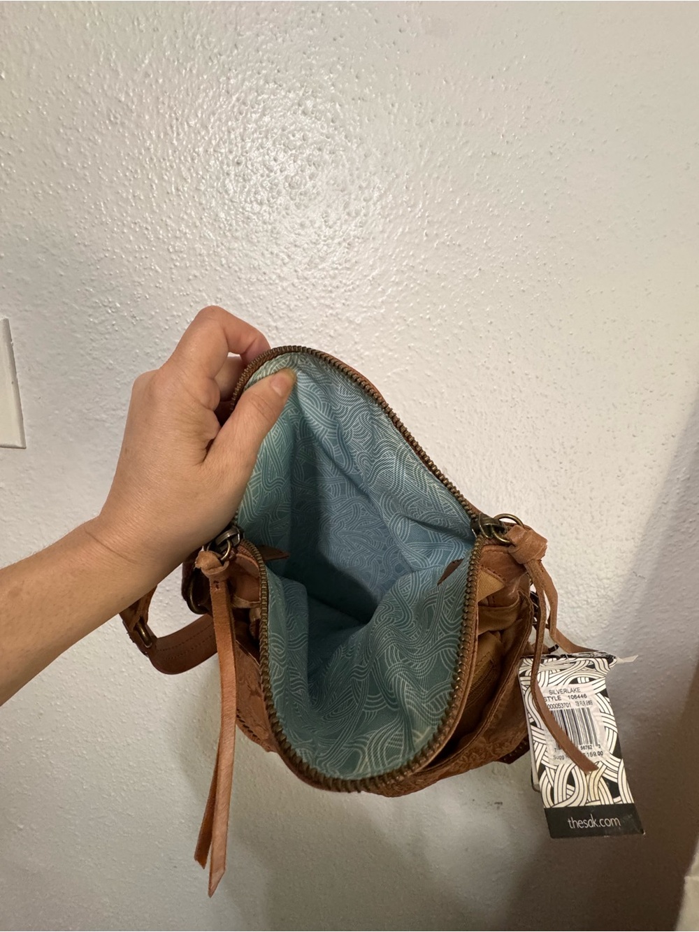 The Sak Brown Floral-Embossed Crossbody Bag with Tassel - Picture 13 of 15